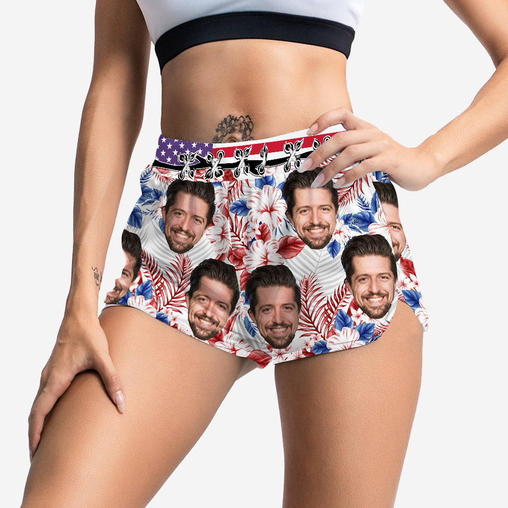 Face Customized Tropical Flag - Personalized Couple Men Shorts and Women Shorts