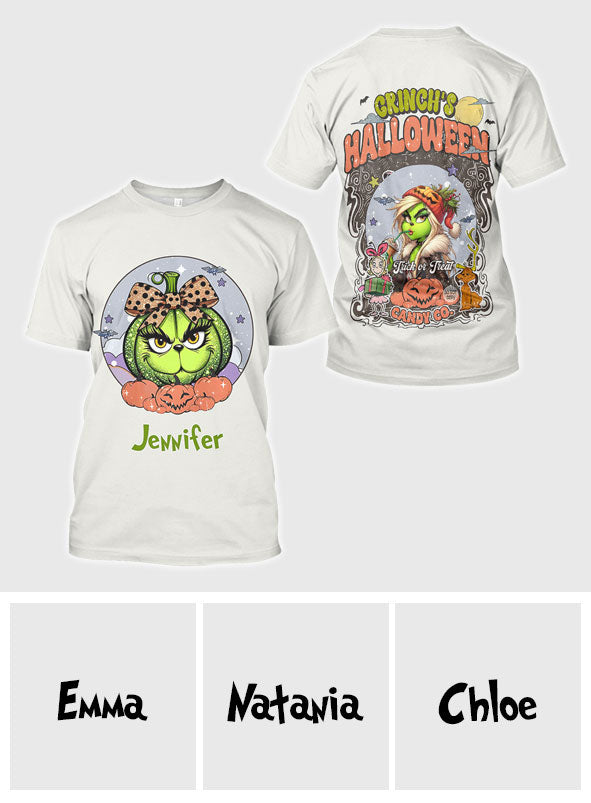 Green Pumpkin Mama Any Title - Personalized Stole Christmas All Over Shirt