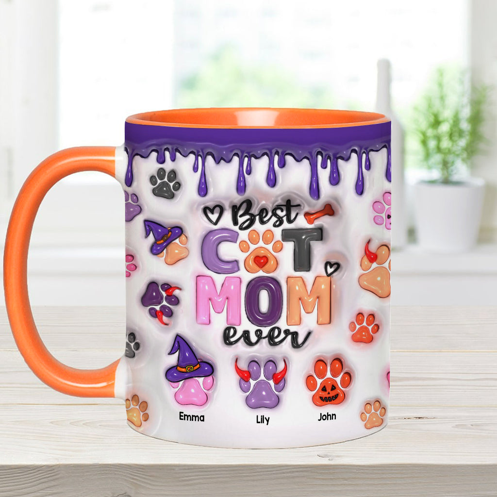 Best Dog Mom Cat Mom Dog Dad Cat Dad Ever - Personalized Dog Accent Mug
