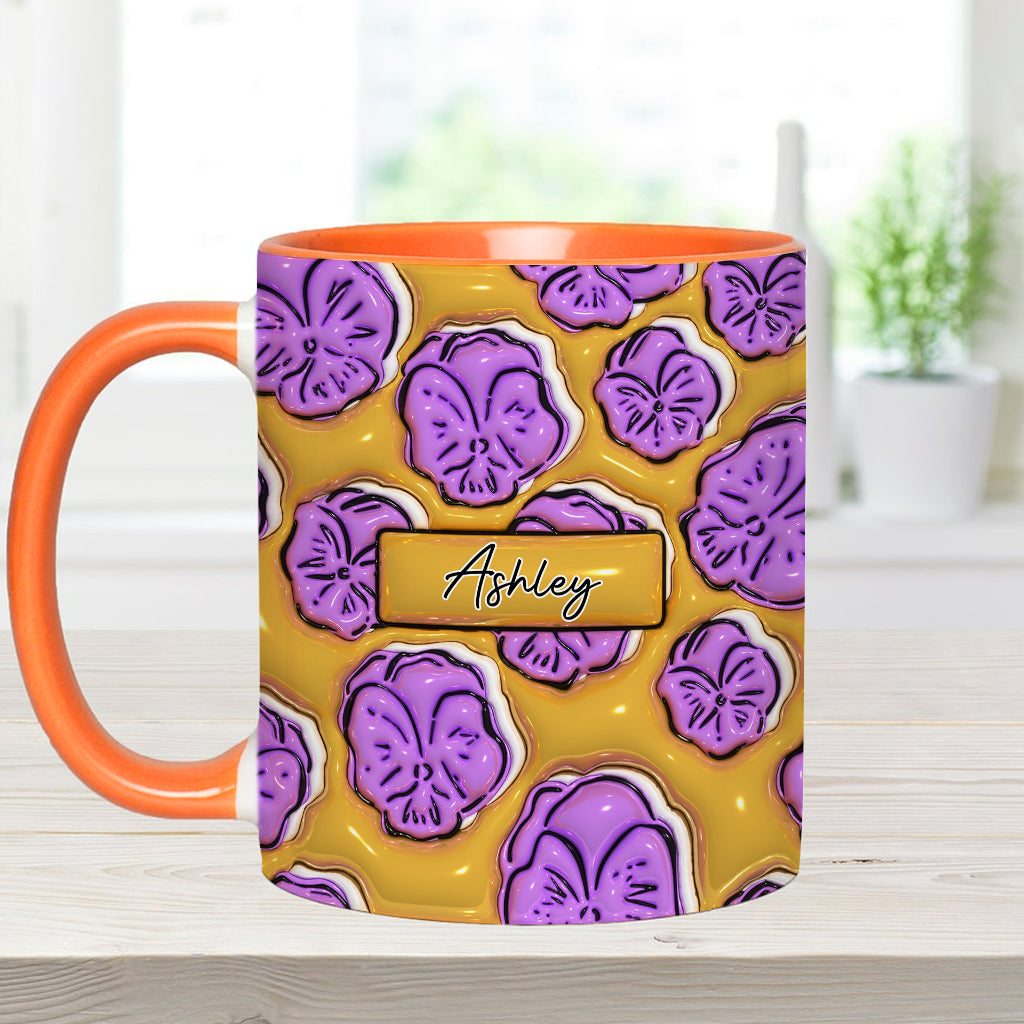 Mug personnalisé avec fleur du mois de naissance - Mug d'anniversaire à motif floral
