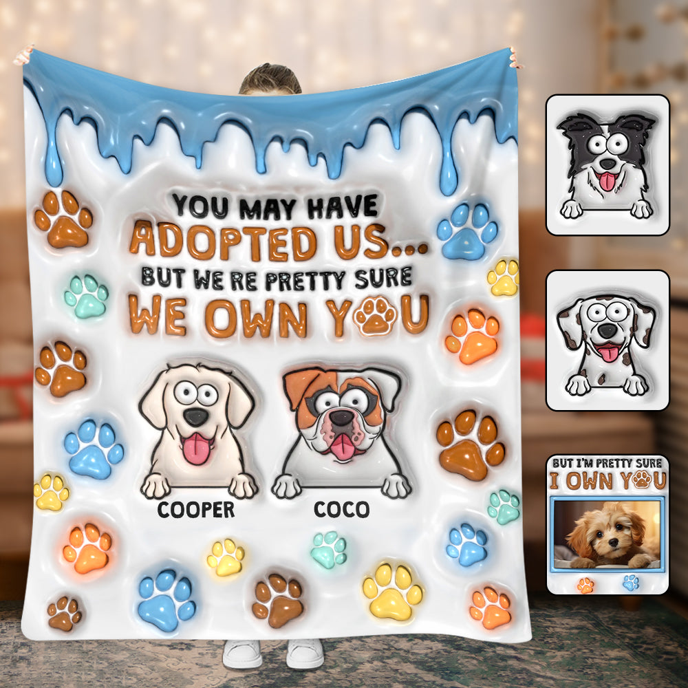 Tu m'as peut-être adopté, mais je suis presque sûr que tu m'appartiens - Couverture personnalisée pour chien