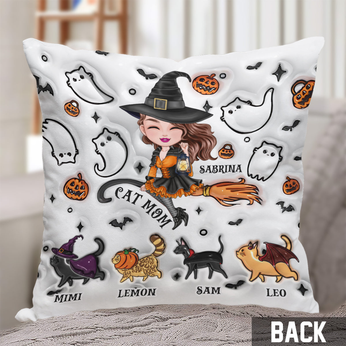 Cat Mom - Personalized Cat Throw Pillow