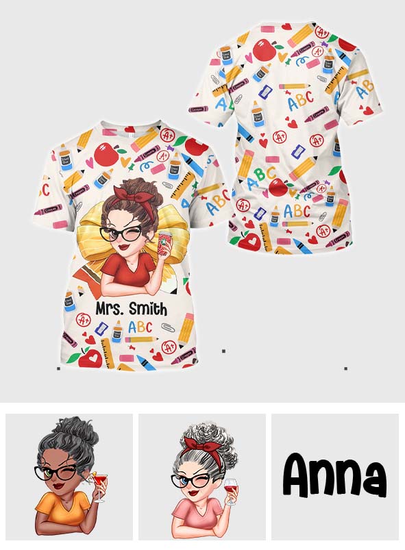 Vie d'enseignant - T-shirt personnalisé pour enseignants