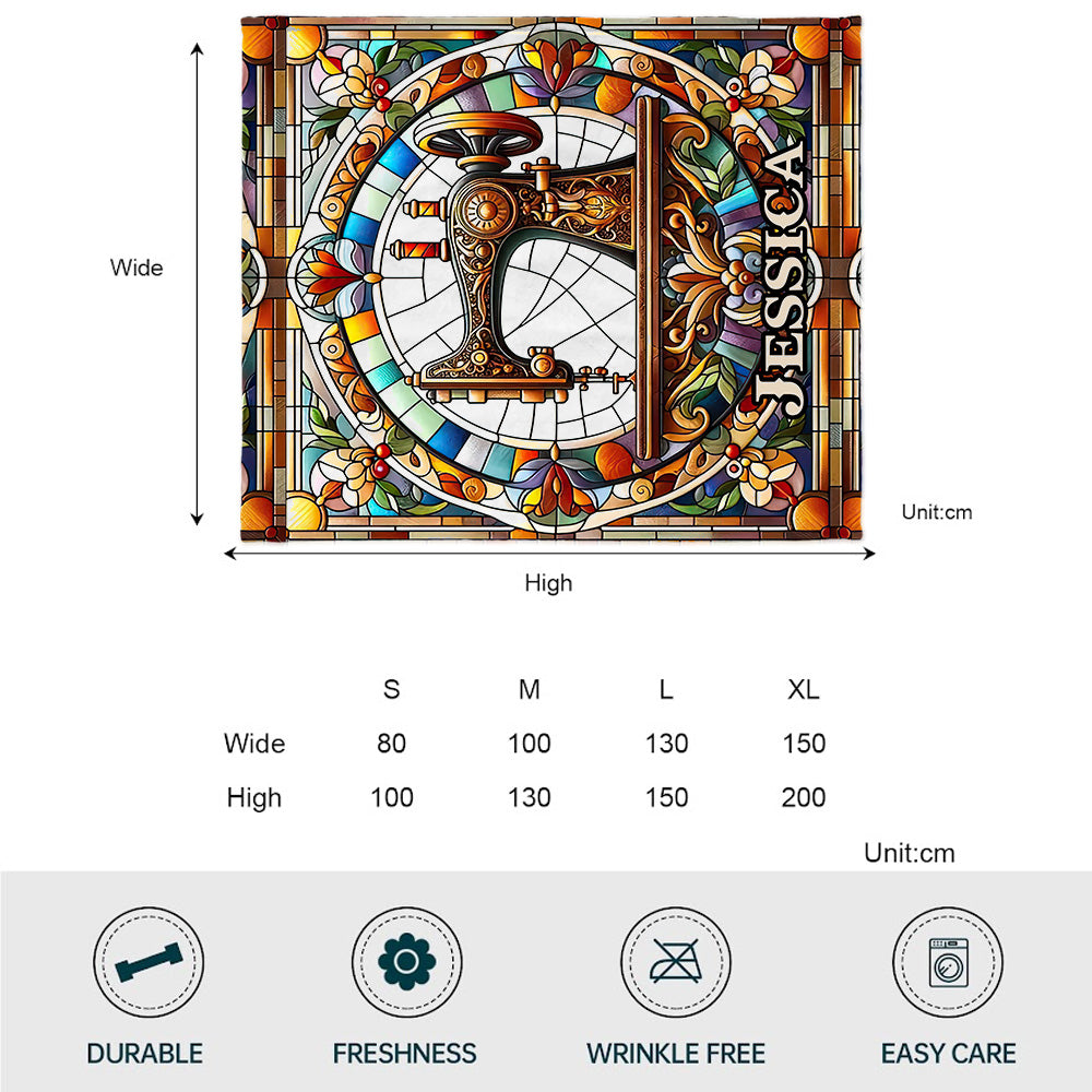 Colorful Sewing Machine - Personalized Sewing Blanket