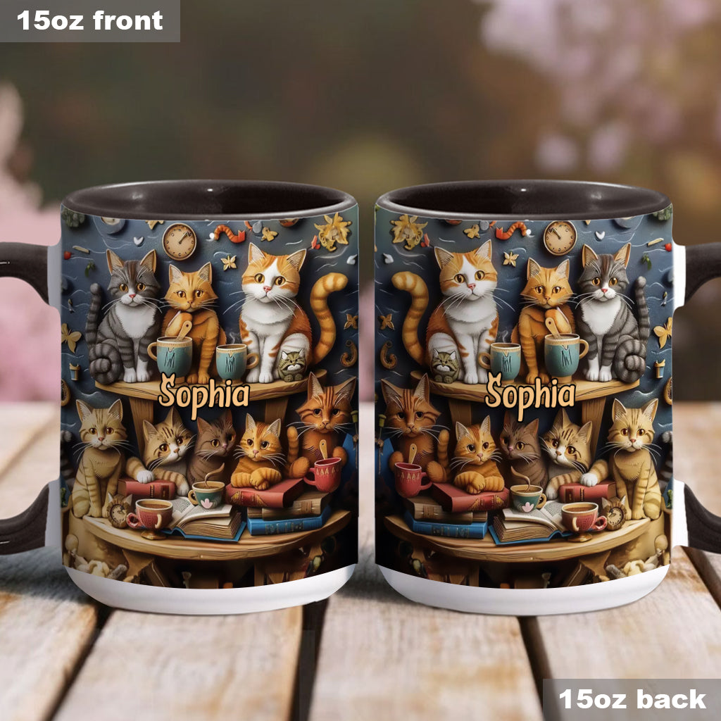 Just Love Cats Vintage Style - Personalized Cat Accent Mug