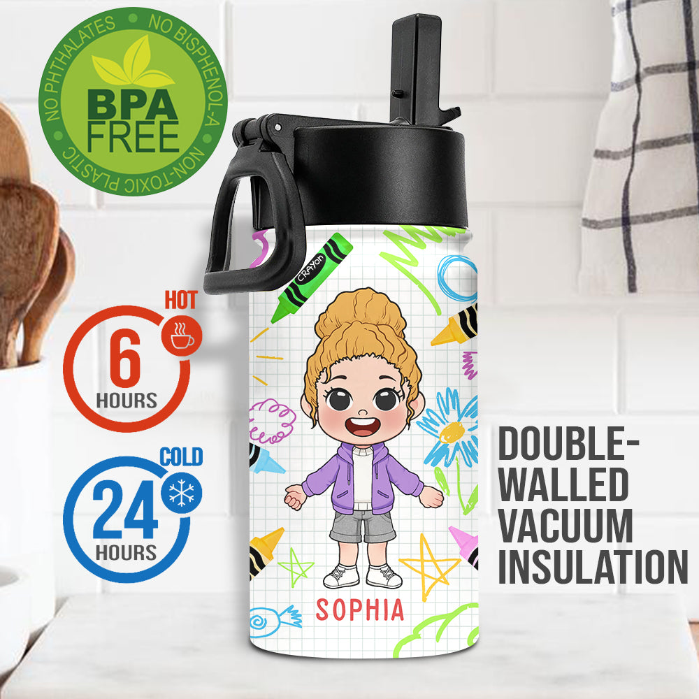You Are Kind, You Are Loved - Personalized Kid Kids Water Bottle