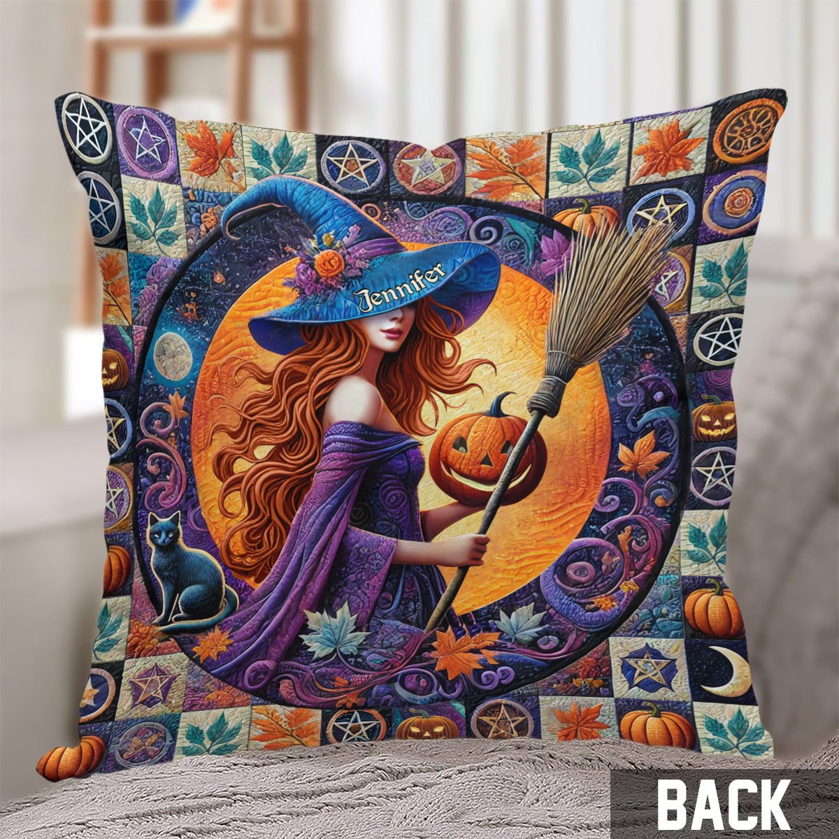 Beautiful Witch - Personalized Witch Throw Pillow