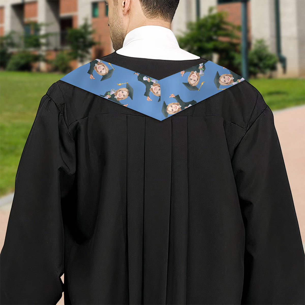 Caricature Funny Character - Personalized Graduation Graduation Stole