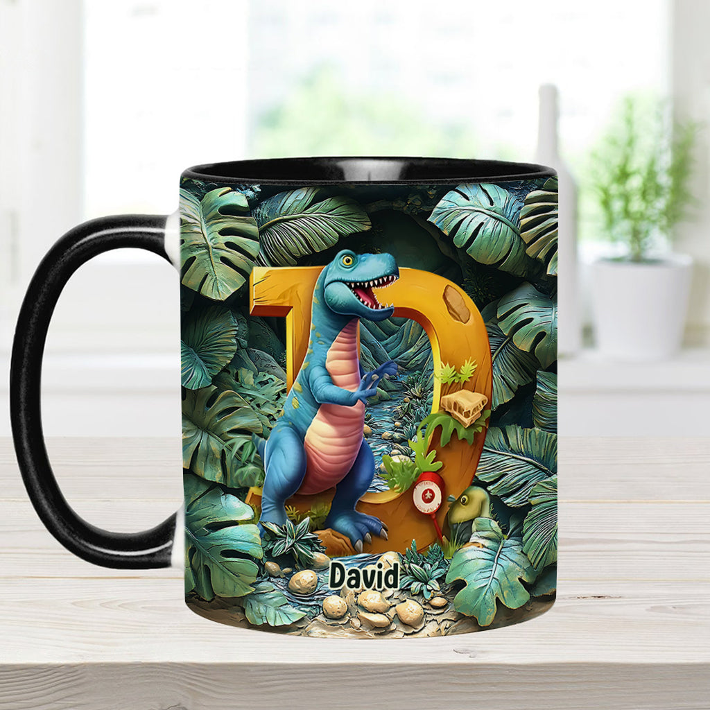 Dinosaur Letter - Personalized Kid Accent Mug