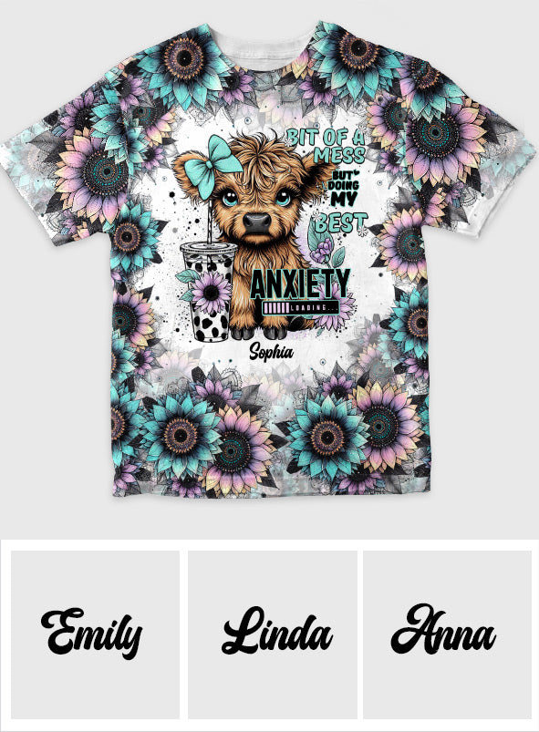 Ein bisschen chaotisch, aber ich gebe mein Bestes – personalisiertes Allover-Shirt