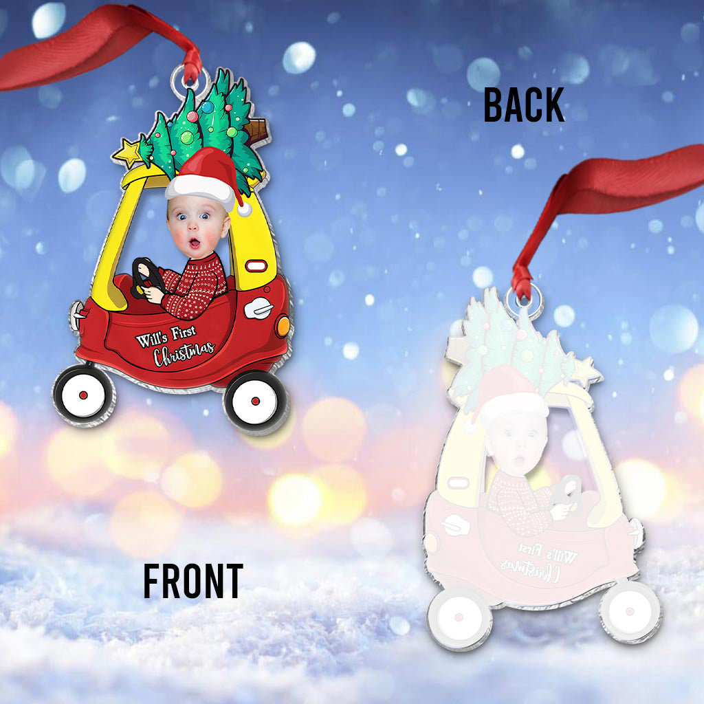 Premier Noël de bébé - Ornement transparent personnalisé pour nouveau-né