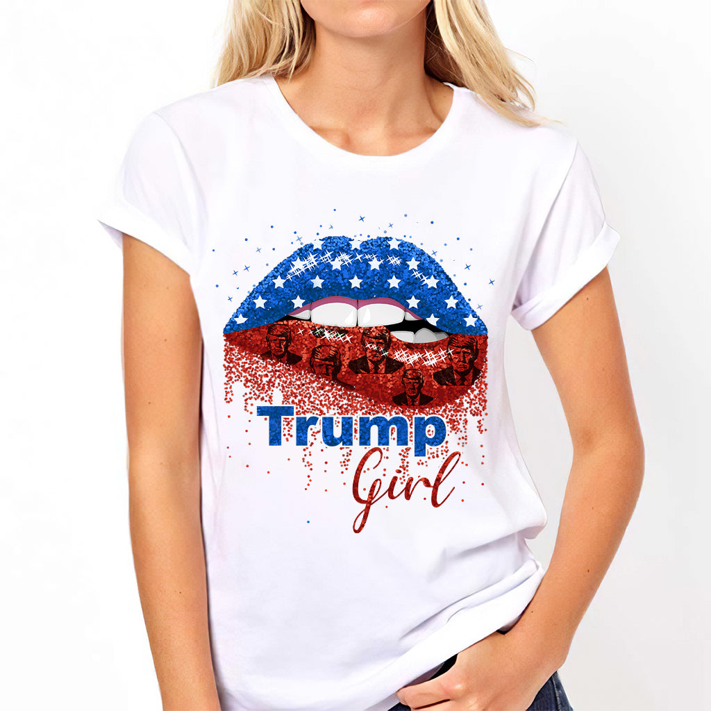 American Lips Trump Girl 2024 – T-Shirt und Hoodie