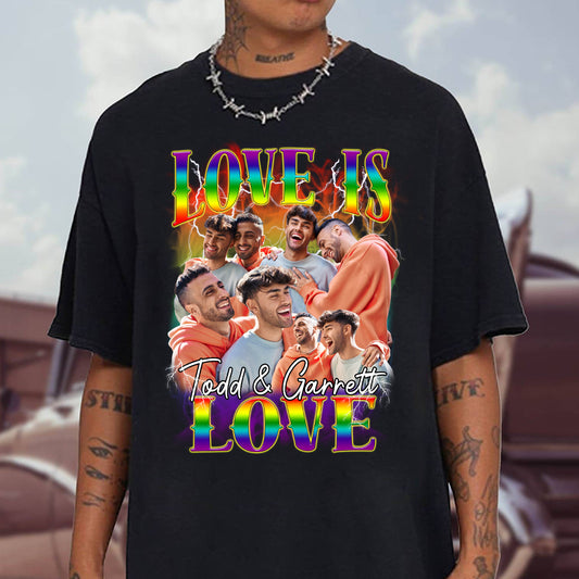 Love Is Love Bootleg Rainbow – Personalisiertes LGBT-Unterstützungs-T-Shirt und Hoodie