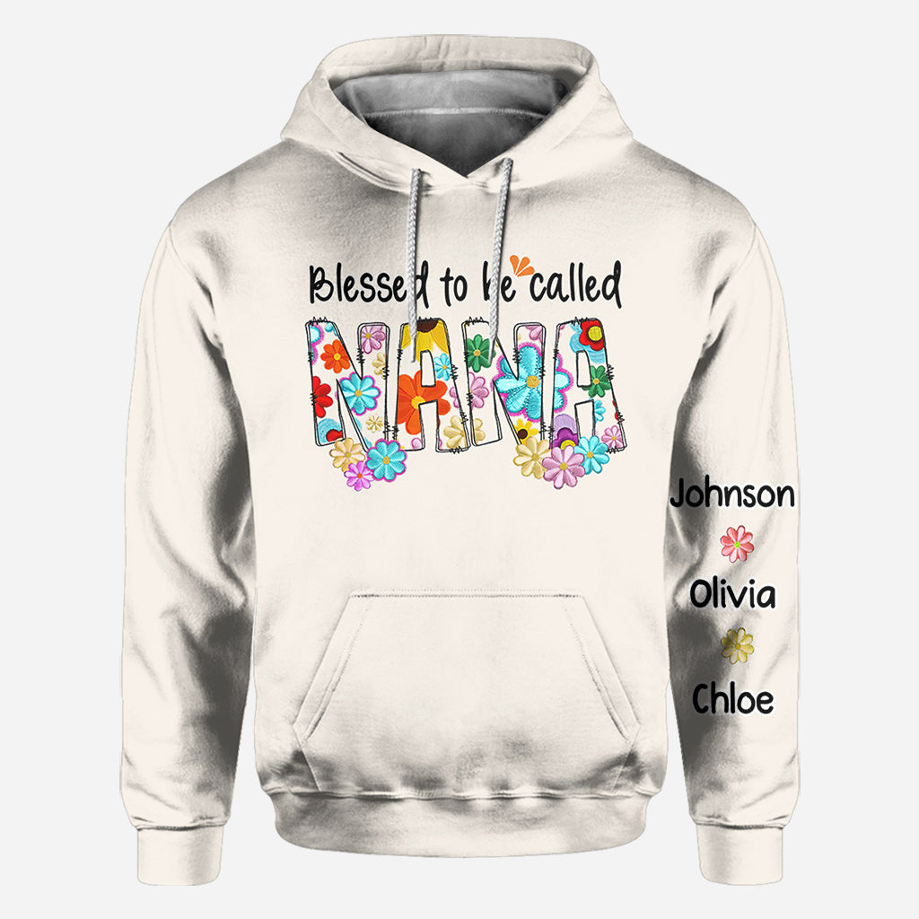 Blessed To Be Called Nana Floral Style - Personalized Grandma All Over Shirt