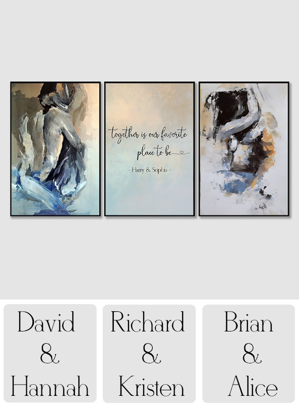 Together Is Our Favourite Place To Be - Personalized Couple Poster & Canvas Set