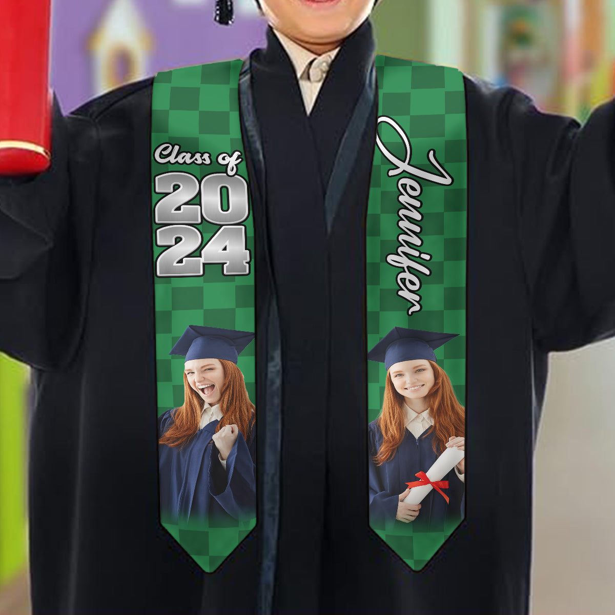 Photo Custom Graduation Stole Sash - Personalized Graduation Graduation Stole