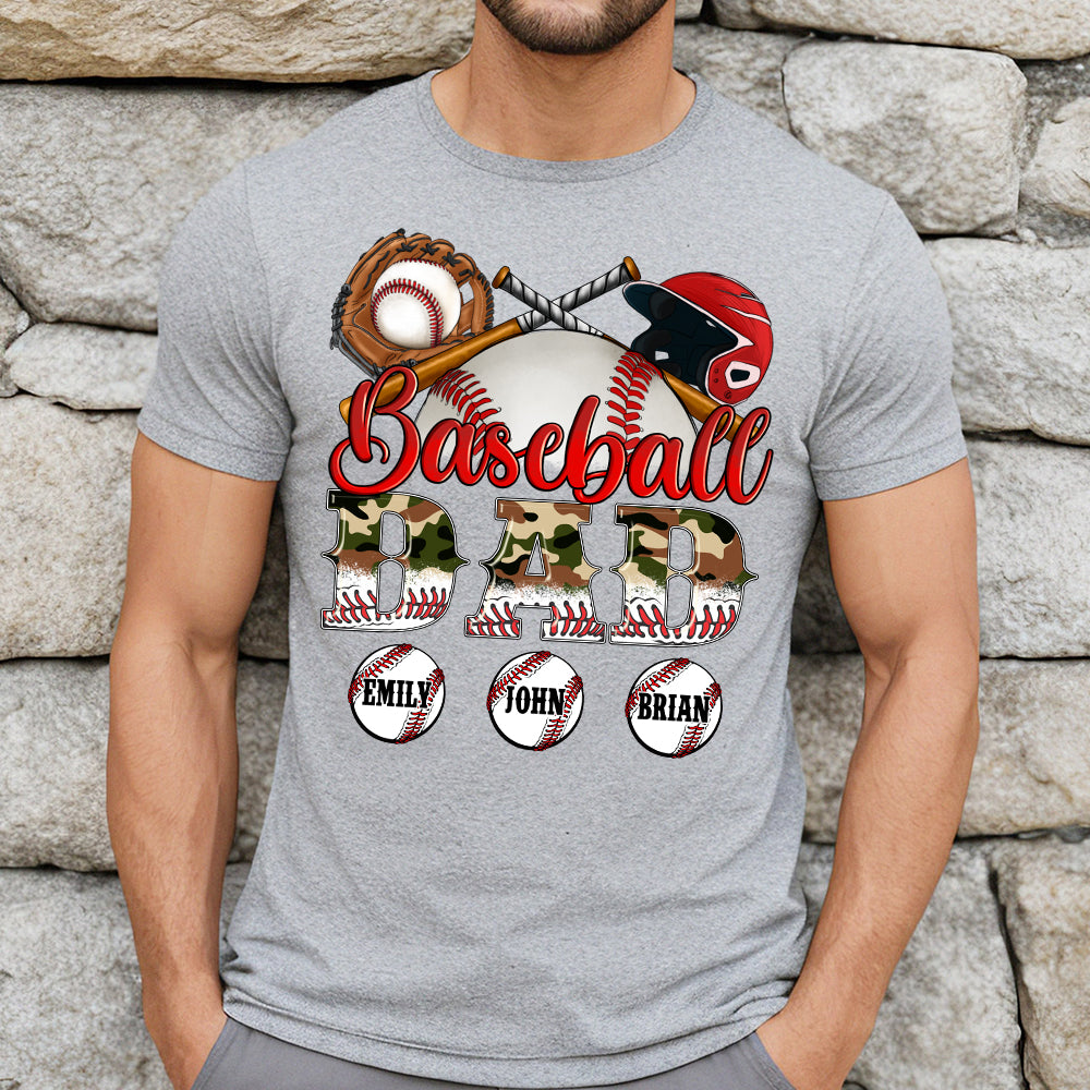 Best Baseball Dad Ever Camouflage - Personalized Father T-shirt And Hoodie