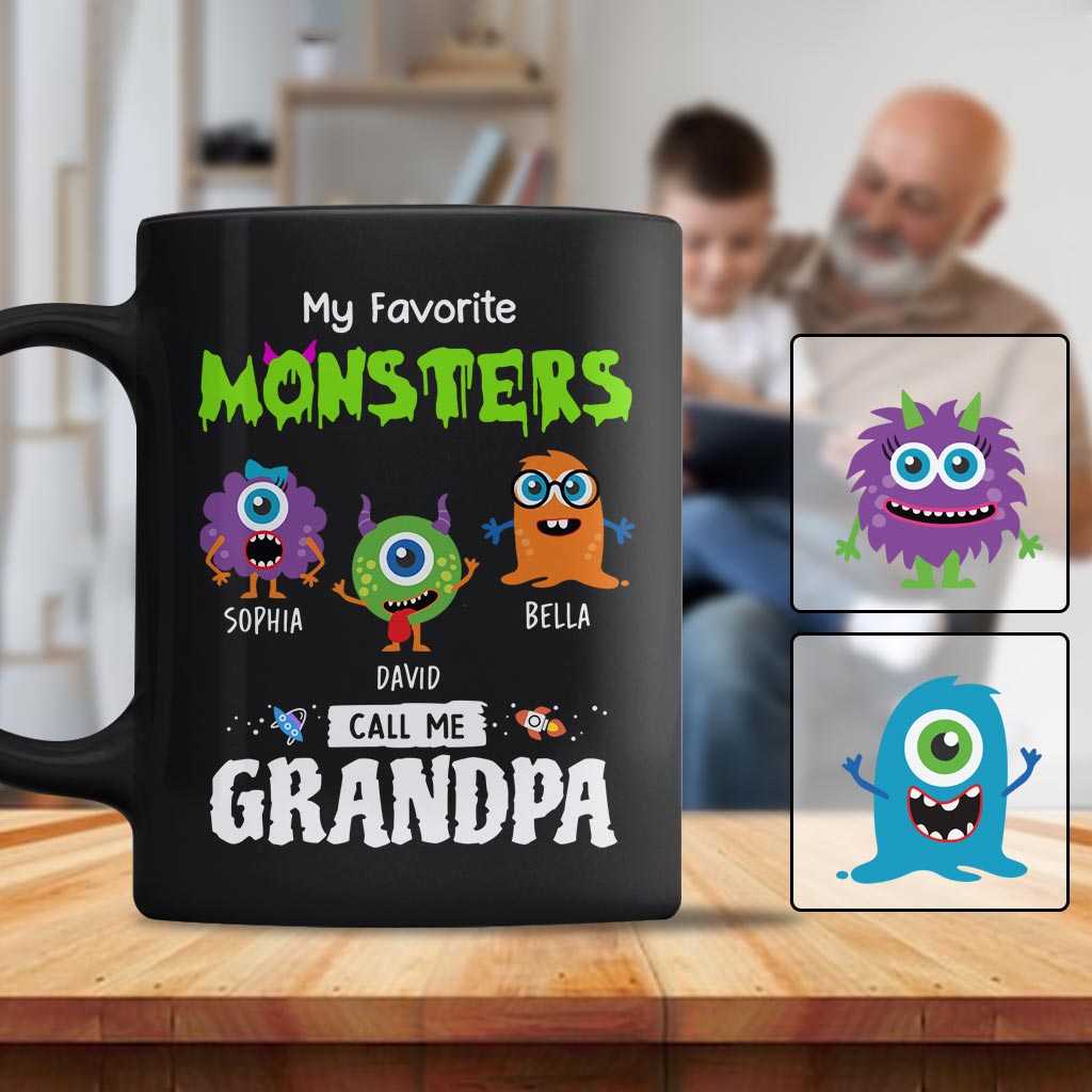 My Favorite Monsters Call Me Grandpa Papa - Personalized Grandpa Mug