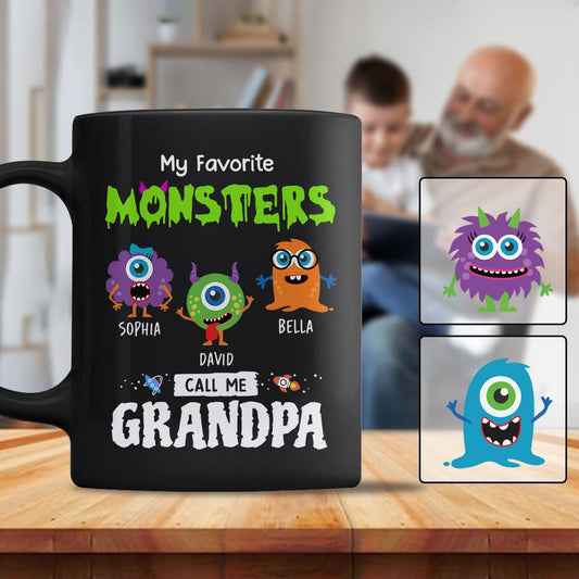 My Favorite Monsters Call Me Grandpa Papa - Personalized Grandpa Mug