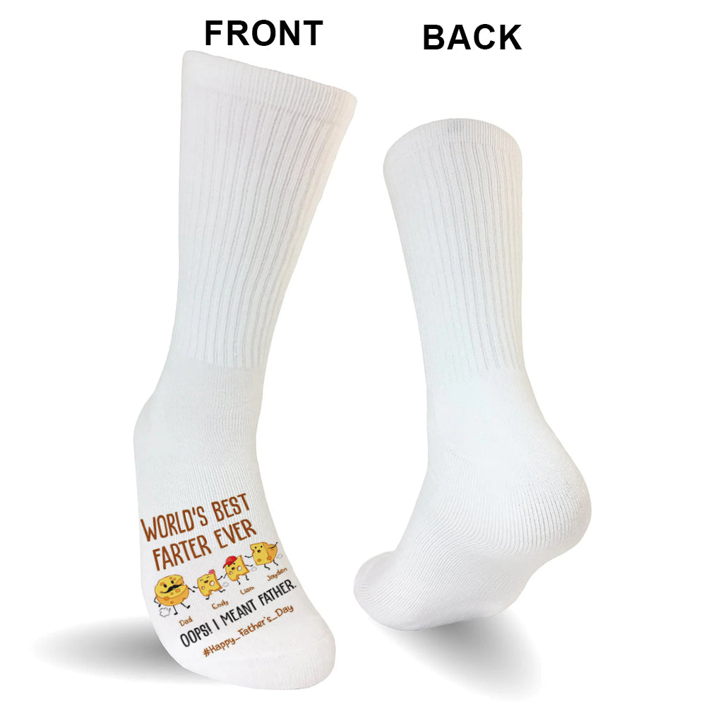 World's Best Farter Funny Cheese - Personalized Father Socks