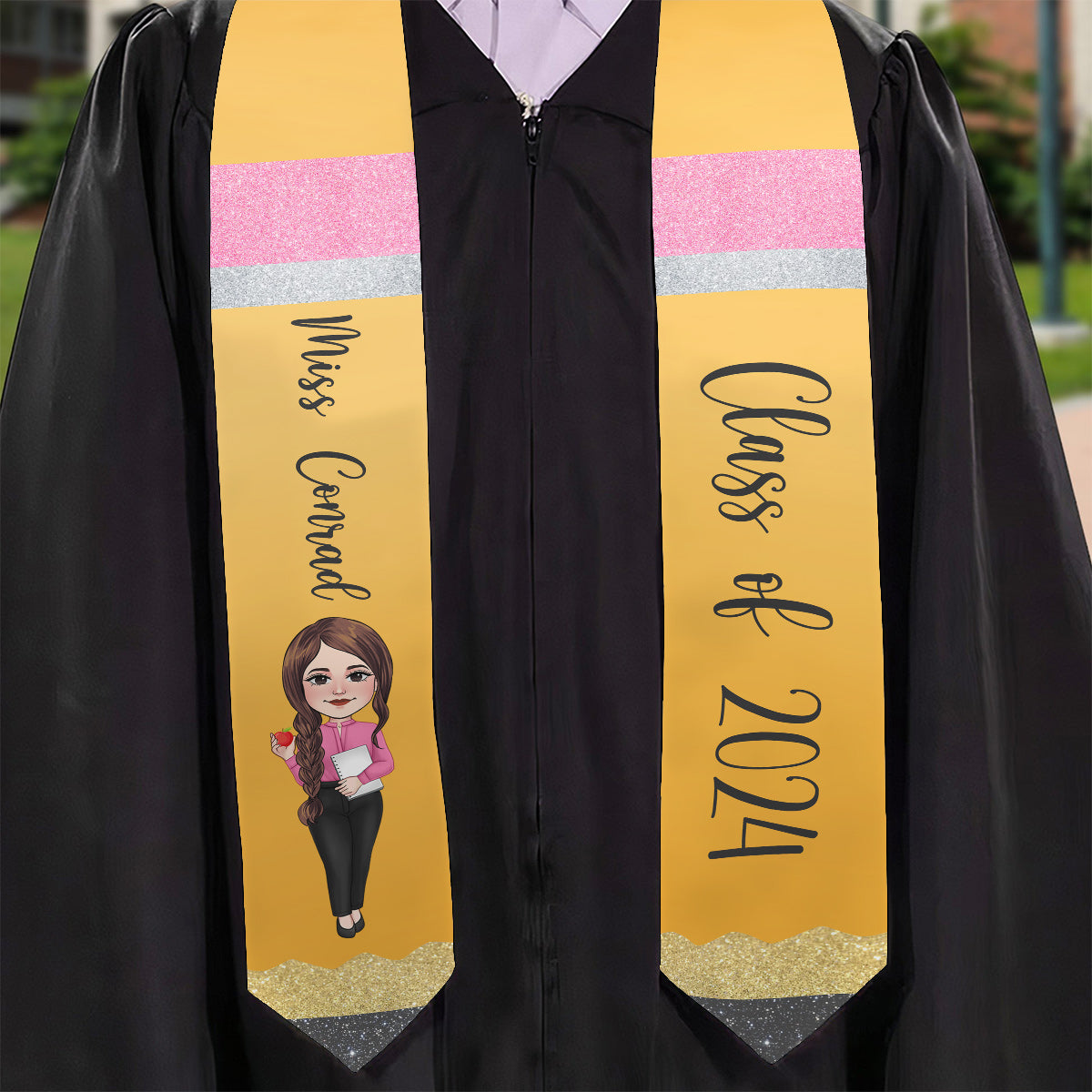 Écharpe de remise de diplôme pour enseignants - Écharpe de remise de diplôme personnalisée pour enseignants 