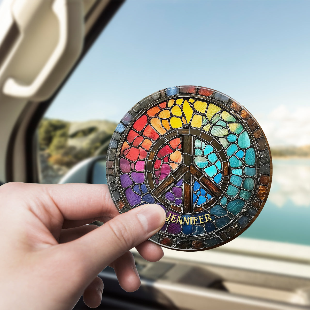 Hippie Soul - Personalized Hippie Shaped Car Visor Clip