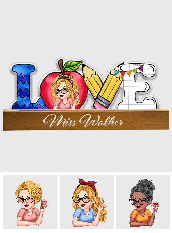 Liebe zum Lehren – Personalisierte LED-Nachtleuchte in Lehrerform