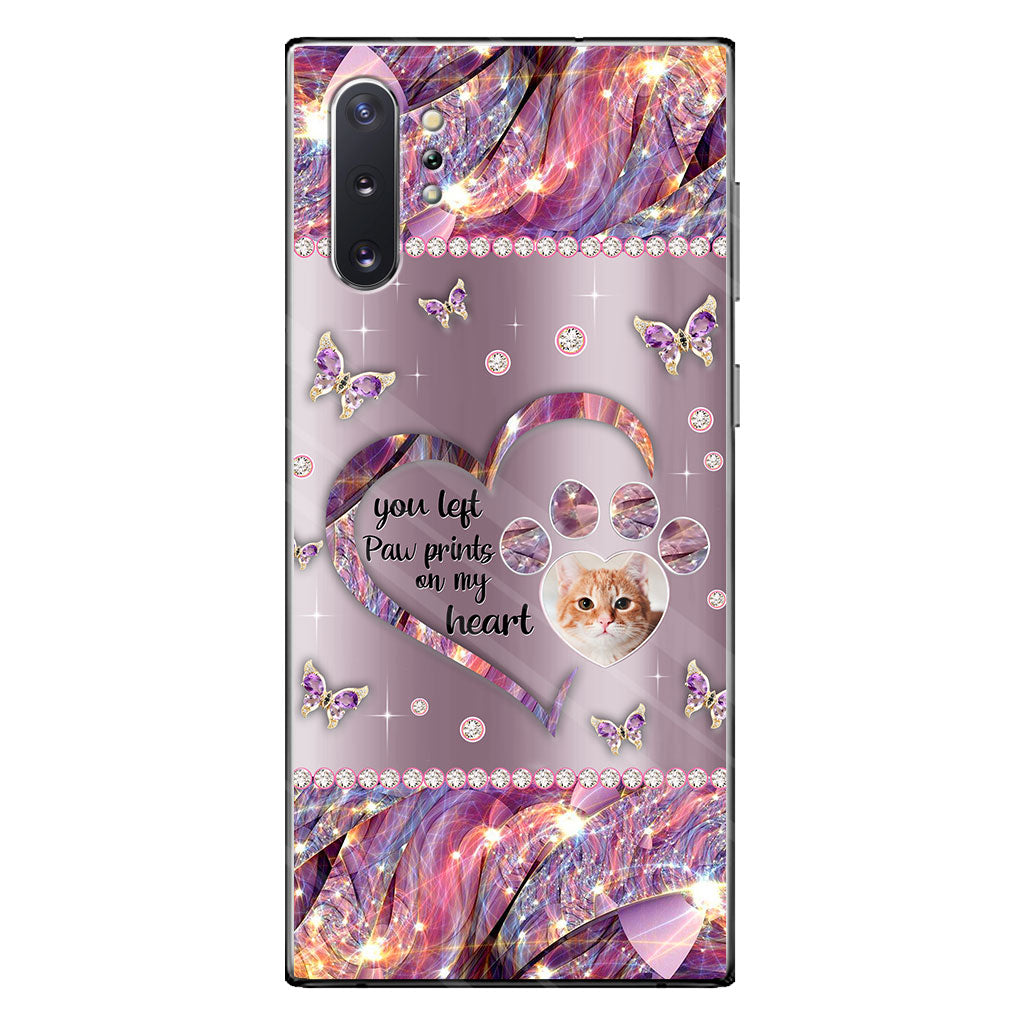 You Left Paw Prints In My Heart - Personalized Dog Phone Case