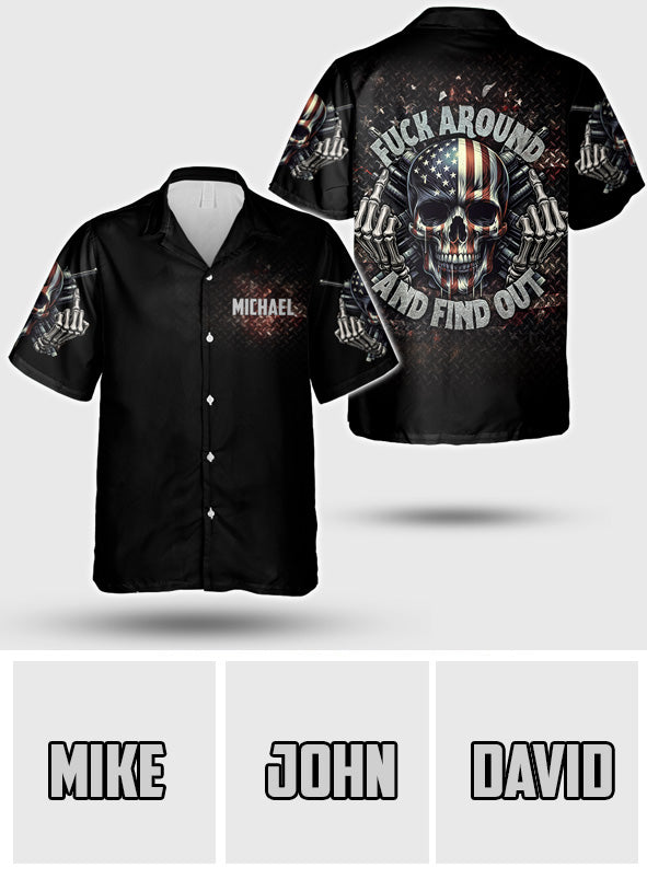 F*cking Aroud - Personalized Skull Hawaiian Shirt