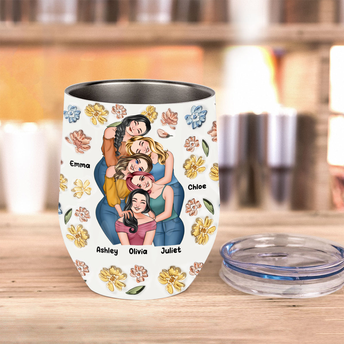 Für immer beste Freundinnen – Personalisierter Weinbecher für beste Freundinnen