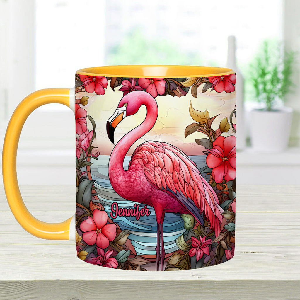 Love Flamingos - Personalized Flamingo Accent Mug