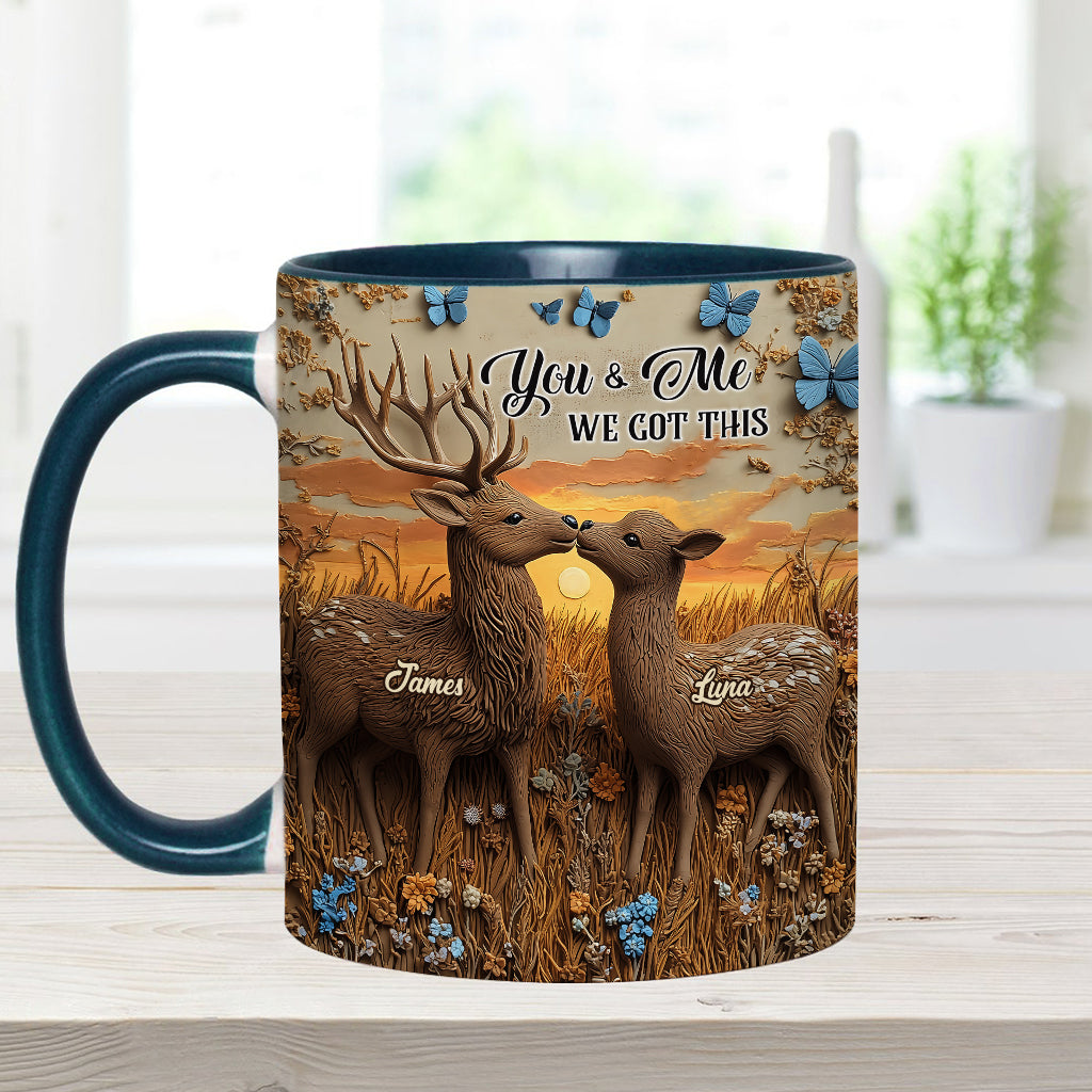 You & Me we got this - Personalized Couple Accent Mug