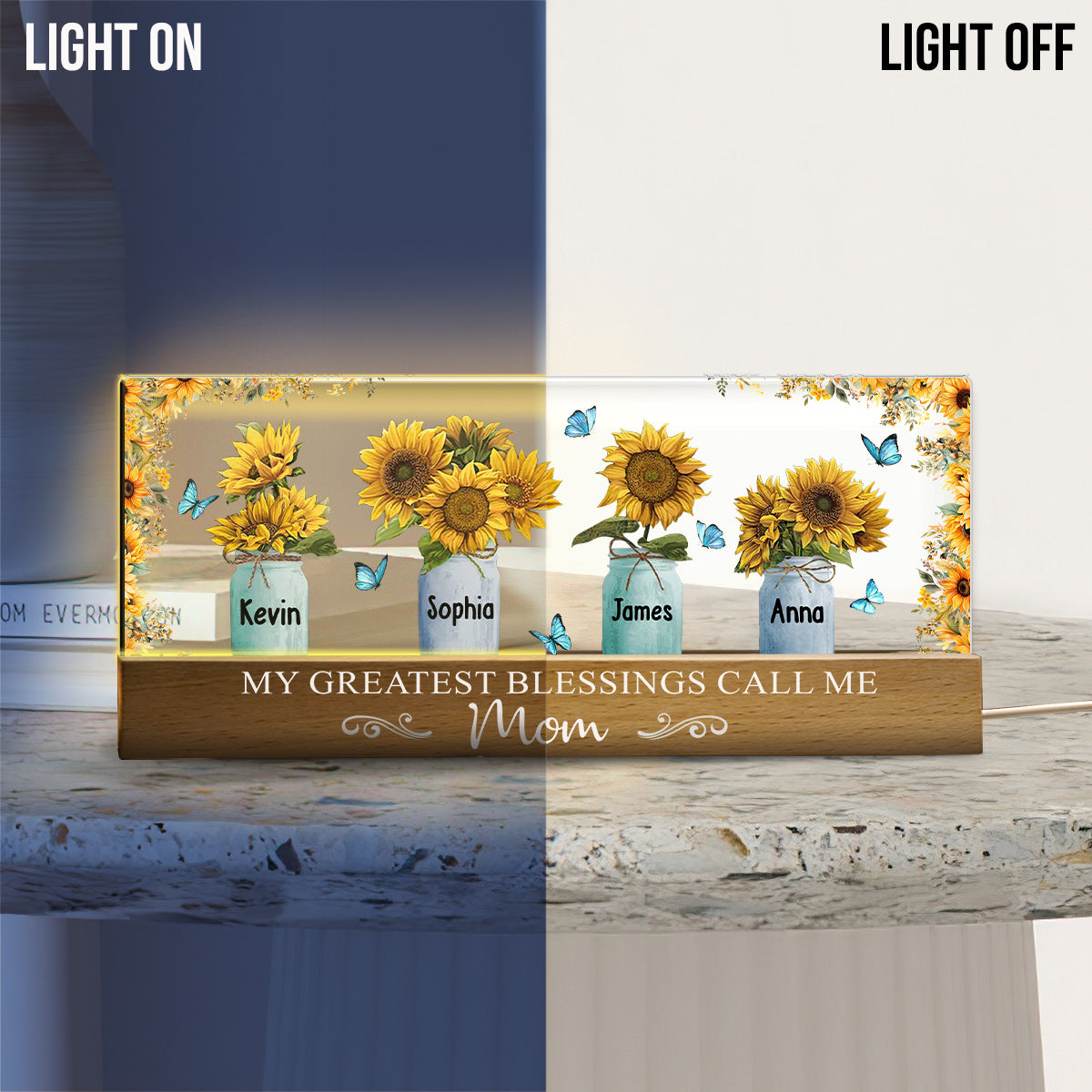 My Greatest Blessings Call Me Mom - Personalized Mother Custom LED Night Light