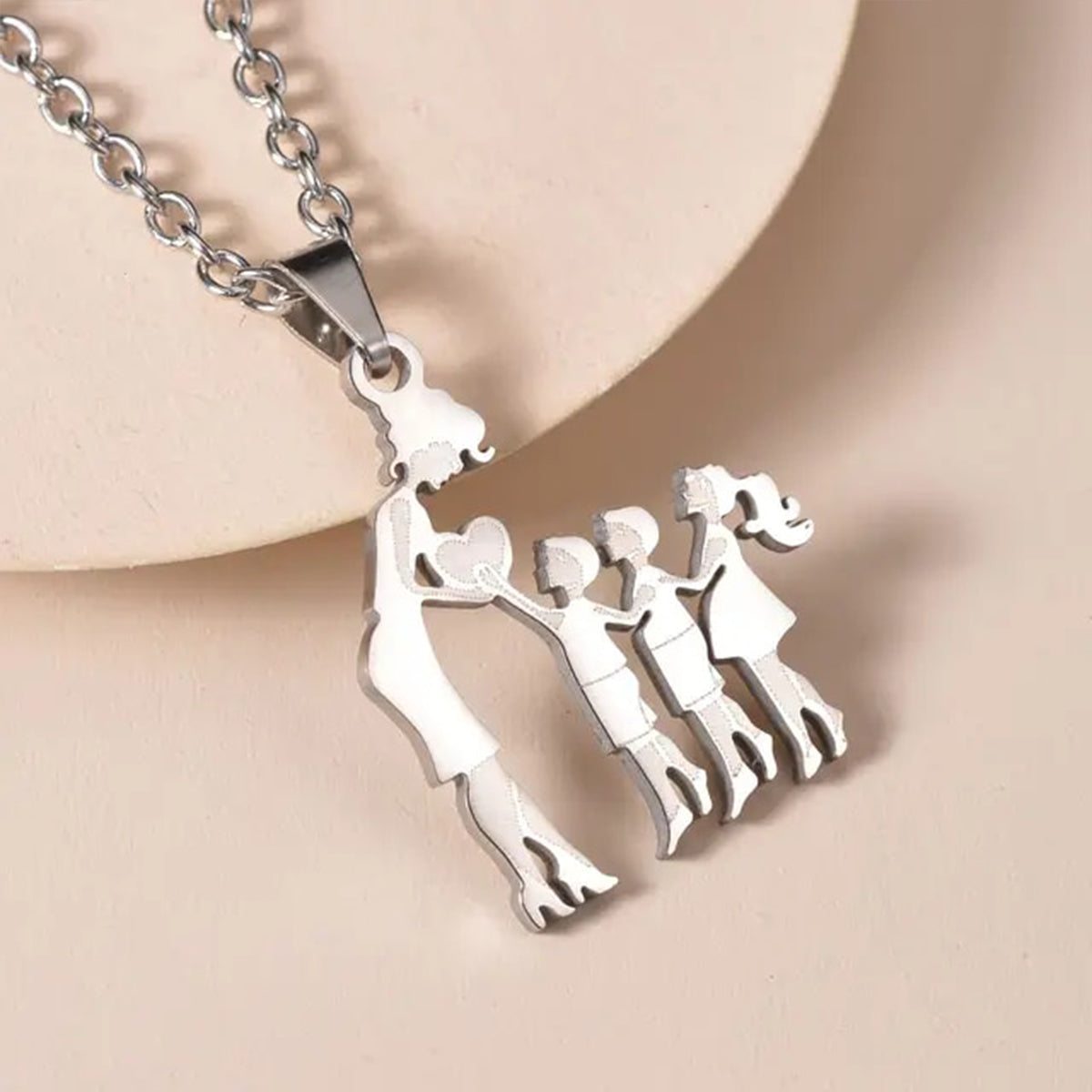 Mom With Children Custom Pendants Necklace - Mother Mom With Children Custom Pendants Necklace