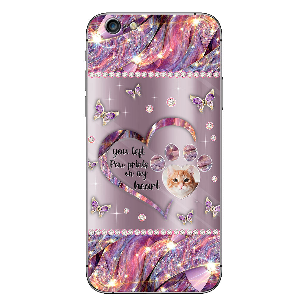 You Left Paw Prints In My Heart - Personalized Dog Phone Case