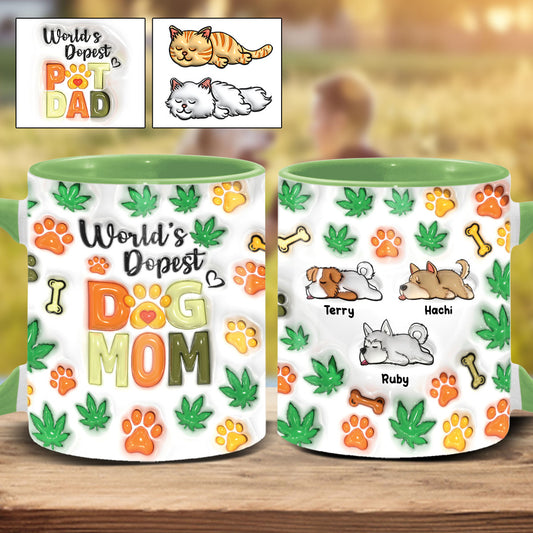 World's Dopest Pet Parent - Personalized Weed Accent Mug