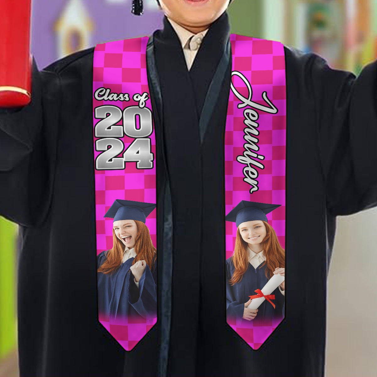 Photo Custom Graduation Stole Sash - Personalized Graduation Graduation Stole