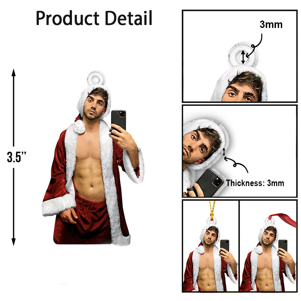 Photo Ornament Gift For Girlfriend - Personalized Couple Custom Shaped Ornament