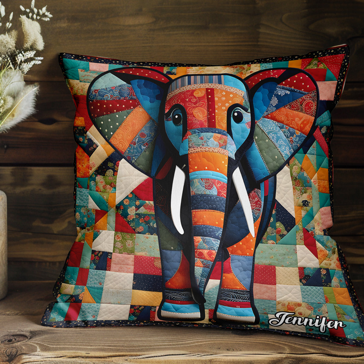 Beautiful Elephant - Personalized Elephant Throw Pillow