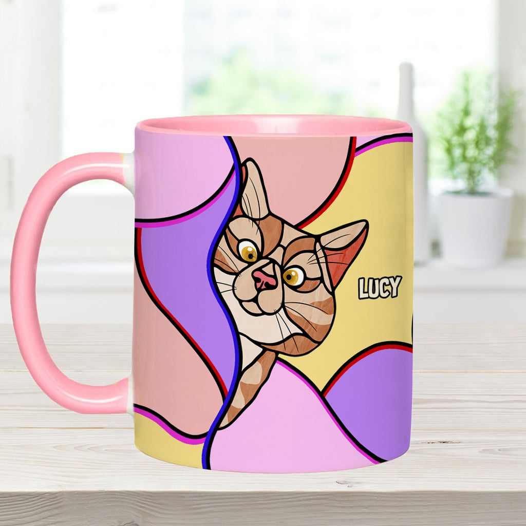 Peeking Cats - Personalized Cat Accent Mug