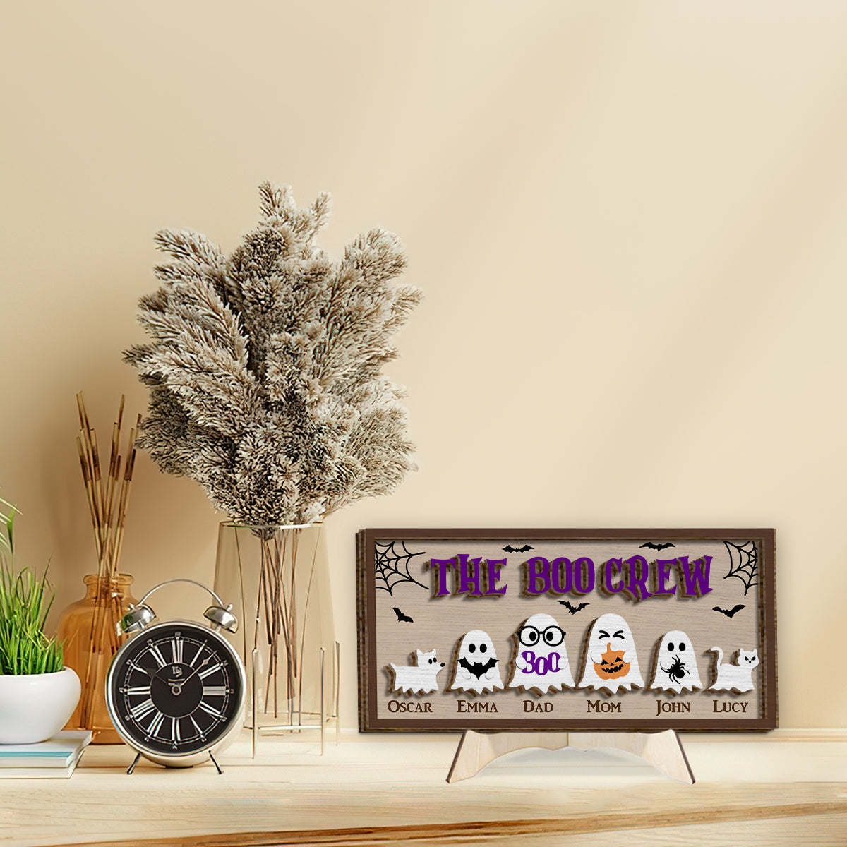 The Boo Crew - Personalized Family 2 Layered Wood Sign / Wood Plaque