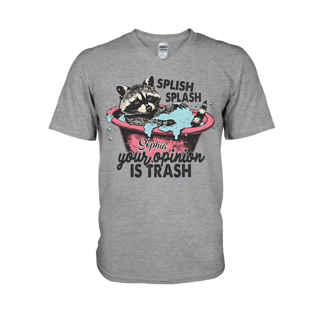 Splash Splash Deine Meinung ist Müll - Personalisiertes Waschbär-T-Shirt und Hoodie