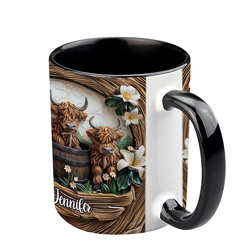 Mug personnalisé « J'adore les vaches des Highlands »