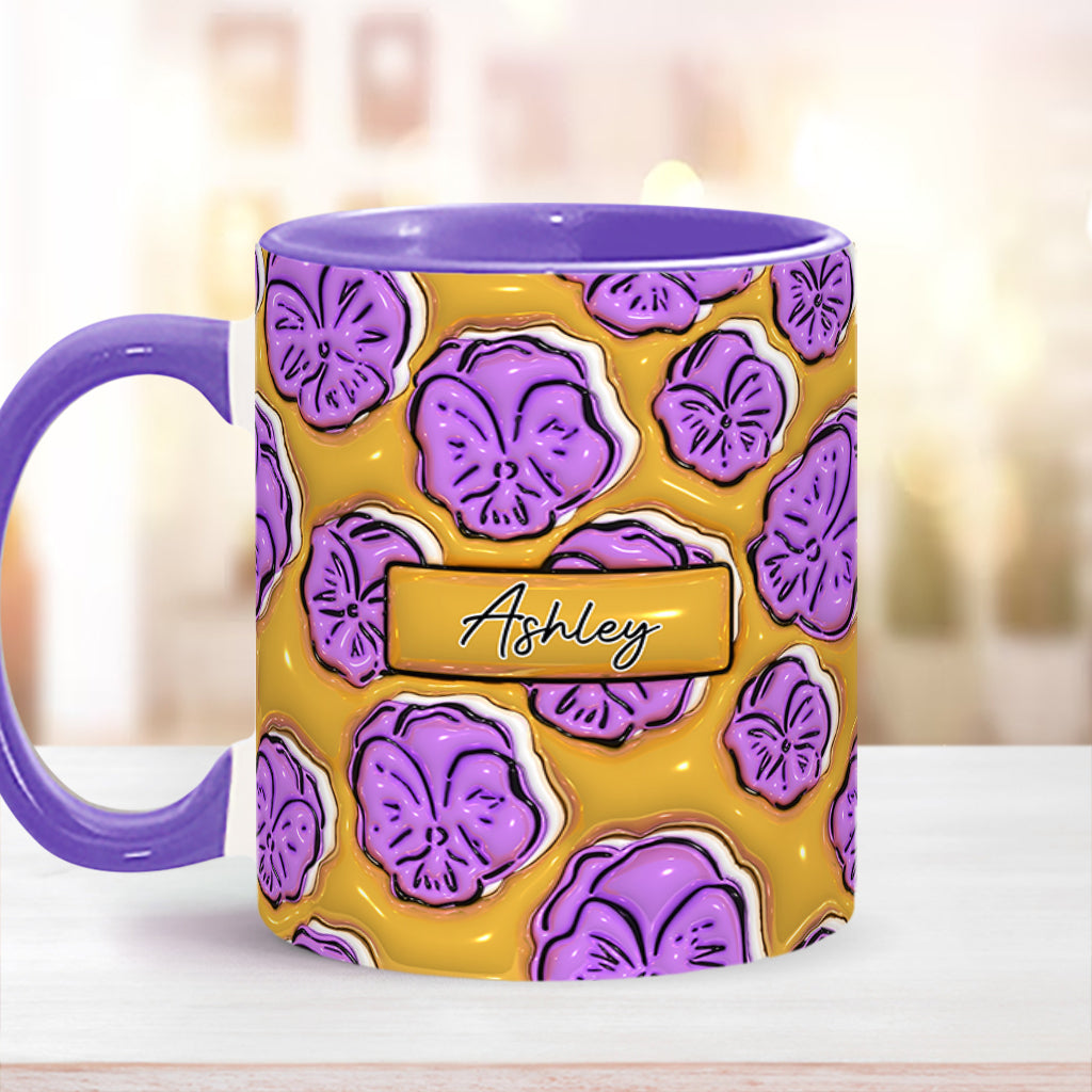 Mug personnalisé avec fleur du mois de naissance - Mug d'anniversaire à motif floral