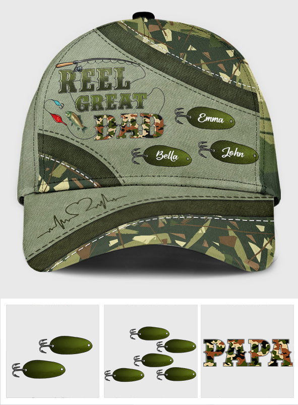 Western Reel Great Dad Camouflage - Personalized Father Classic Cap