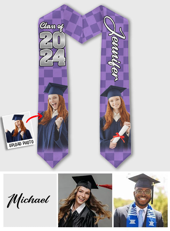 Photo Custom Graduation Stole Sash - Personalized Graduation Graduation Stole