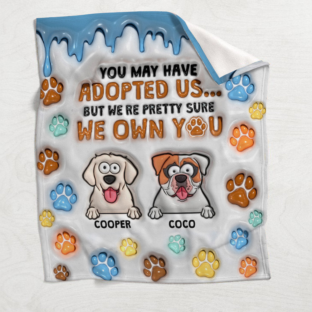Tu m'as peut-être adopté, mais je suis presque sûr que tu m'appartiens - Couverture personnalisée pour chien