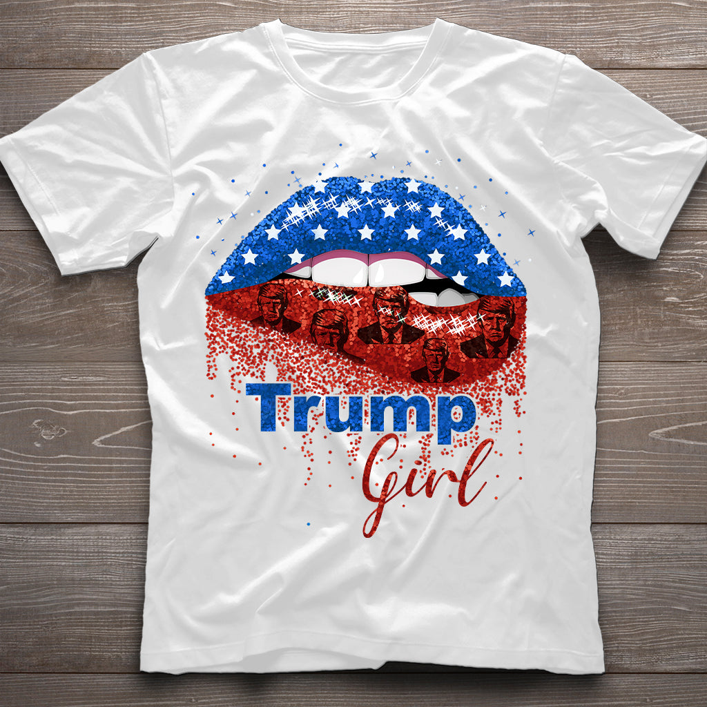 American Lips Trump Girl 2024 – T-Shirt und Hoodie