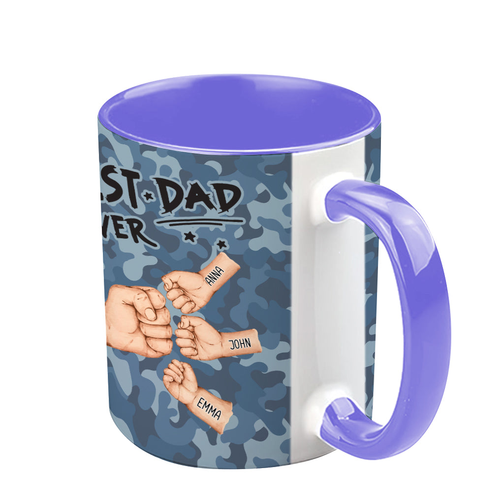 Best Dad Ever Camo Pattern Fist Bump - Personalized Father Accent Mug