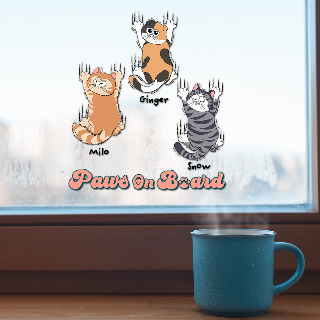 Paws On Board - Personalized Cat Decal Full